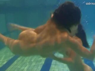 Watch how perky they are naked in the swimming pool