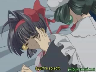 Anime lesbians licking pussy and tribbing