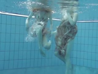 Two terrific Hairy Beauties Underwater