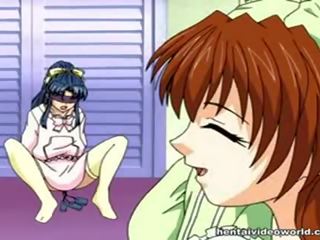 Owadan manga girls in the lewd topar sikiş lezbo session